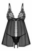 Obsessive Blomentis koszulka babydoll i stringi